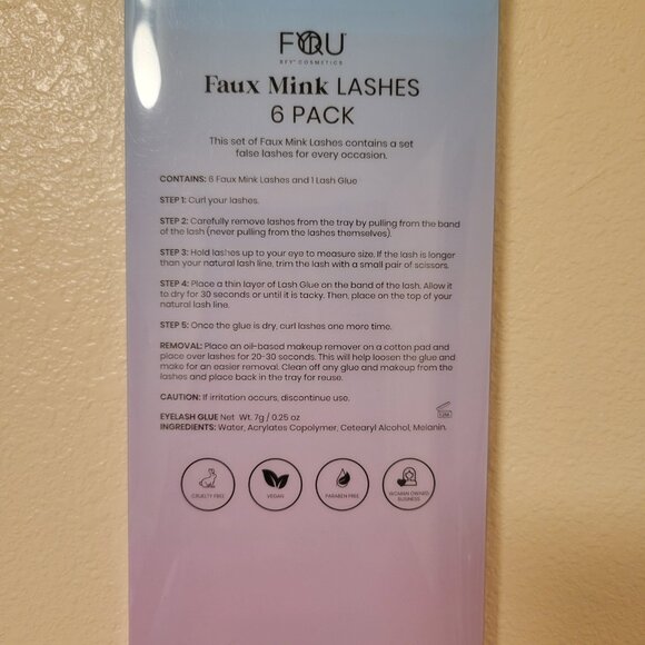 NEW BFY Cosmetics Faux Mink Lashes 6 pack with eyelash glue - Picture 4 of 4